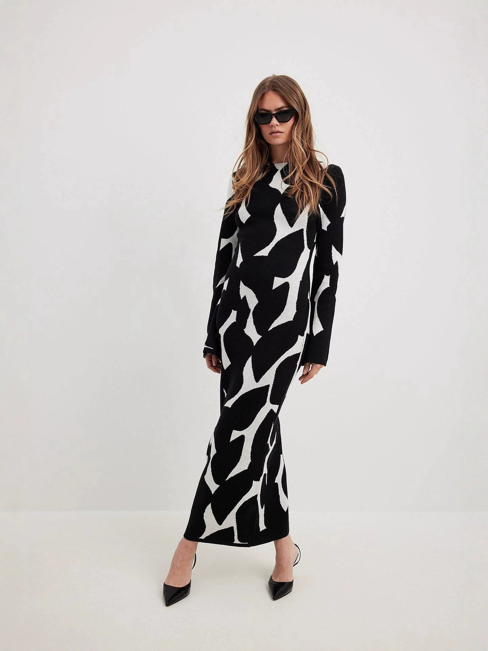 Zara Long Sleeve High Neck Slim Fit Knit Sweater Dress